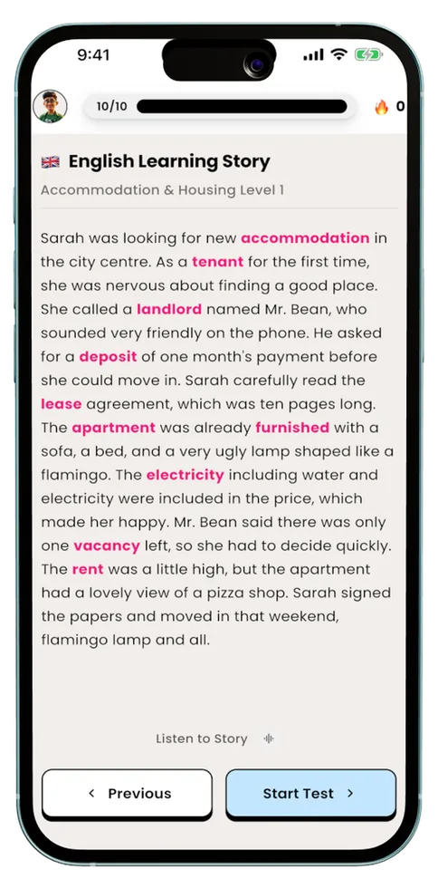 VocabMate story in English